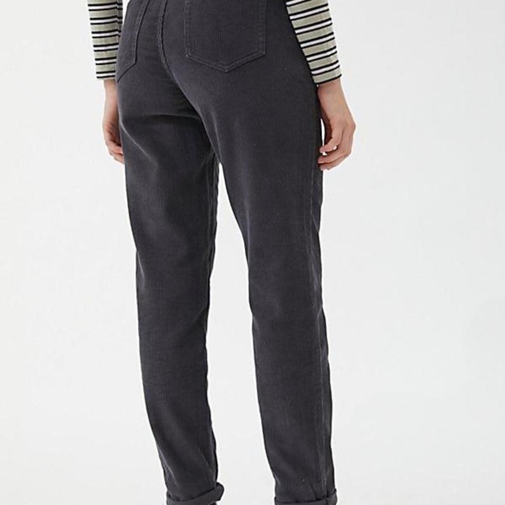 BDG High Rise Mom Corduroy Women's Size 24 Gray‎ Black Basic Indie Pants Grunge